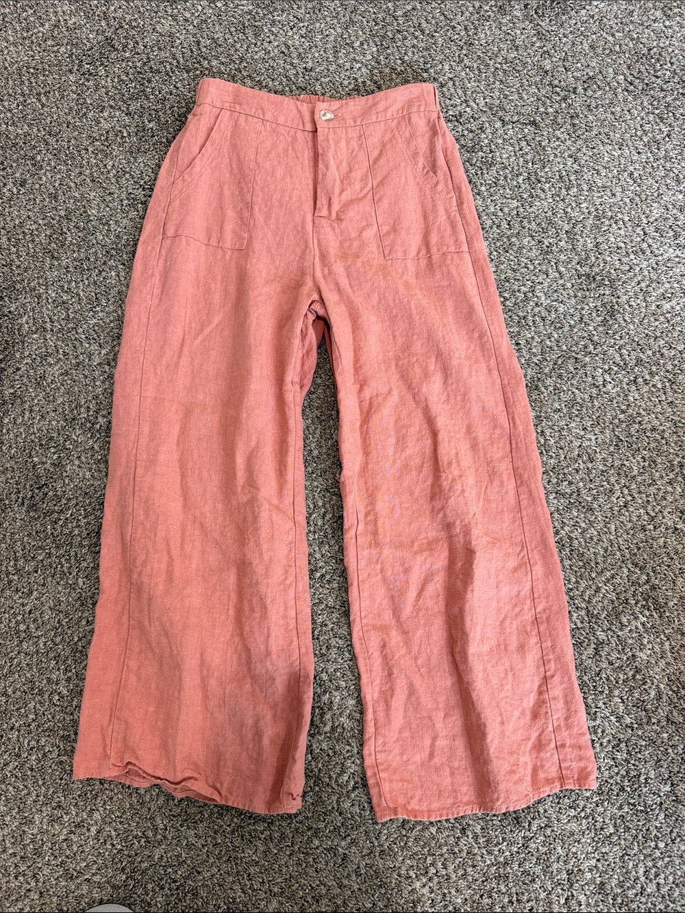 Little Lies Linen-Blend Wide Leg Pants in Terracotta